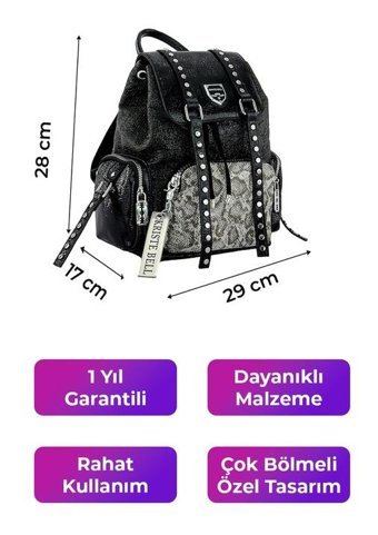 Kriste Bell Siyah 26447 Kadın Sırt Çantası