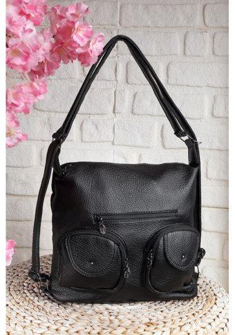 Valu Accessorize Çok Bölmeli Cepli Siyah Kadın Sırt Çantası