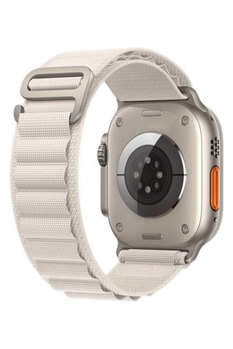 Psgt Apple Watch-1-2-3-4-5-6-7-8-Se-Ultra Örgü Polyester 42-44-45-49 mm Yetişkin Akıllı Saat Kordonu Krem