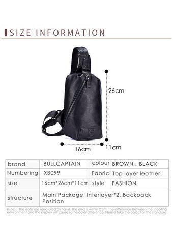 Bull Captan Deri Crossbody Siyah Erkek Sırt Çantası