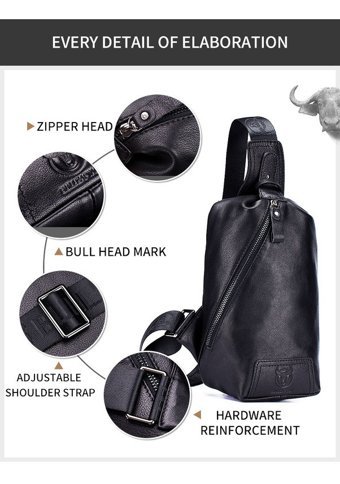 Bull Captan Deri Crossbody Siyah Erkek Sırt Çantası