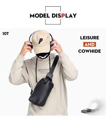 Bull Captan Deri Crossbody Siyah Erkek Sırt Çantası