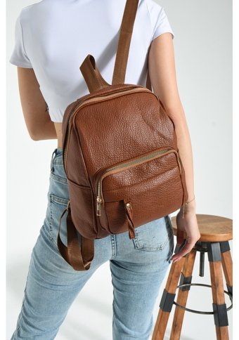 Valu Accessorize Çok Bölmeli Taba Kadın Sırt Çantası