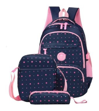 Sones 3 Psc Sets Genç Kızlar İçin Moda Erkek Koyu Mavi Sırt Çantası