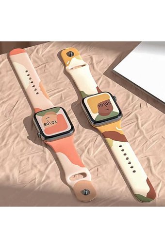 Fibaks 3-4-5-6-7-8-Se Silikon 38-40-41 mm Yetişkin Akıllı Saat Kordonu Çok renkli