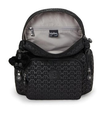 Kipling City Zip Mini Küçük Boy Siyah Sıgnature Emb Kadın Sırt Çantası