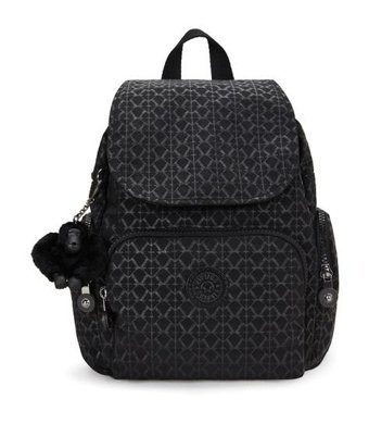 Kipling City Zip Mini Küçük Boy Siyah Sıgnature Emb Kadın Sırt Çantası