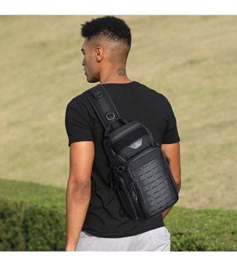 Ozuko Su Geçirmez Crossbody Siyah Erkek Sırt Çantası