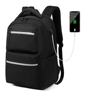 Generic Usb Şarjlı Siyah Erkek Sırt Çantası