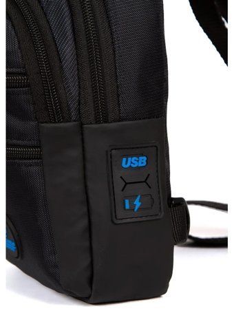 Newish Polo Body Bag Usb Çıkışlı Çapraz Siyah Erkek Sırt Çantası