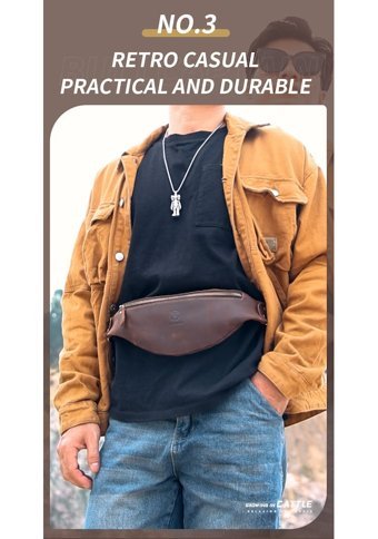 Bull Captan Hakiki Deri Crossbody Kahverengi Erkek Sırt Çantası