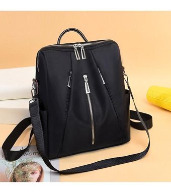 Generic Moda Oxford Kumaş İçin Siyah Kadın Sırt Çantası