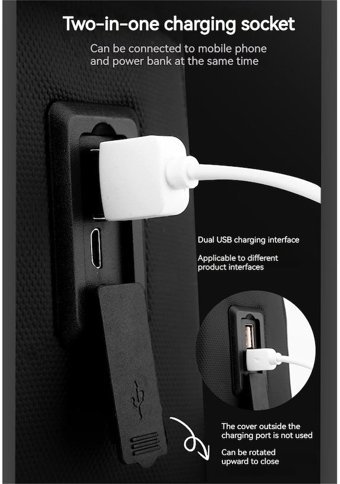 Wepower Usb Şarjlı Çapraz Koyu Mavi Erkek Sırt Çantası