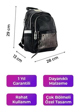 Kriste Bell Siyah 26458 Kadın Sırt Çantası