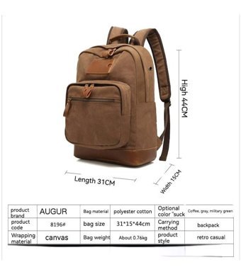 Augur 8196 Günlük Erkek Haki Sırt Çantası