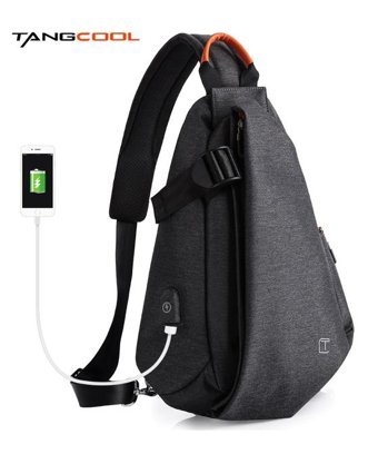 Tangcool Çok Fonksiyonlu Crossbody Gri Erkek Sırt Çantası
