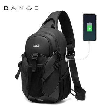 Bange Y Usb Business Crossbody Siyah Erkek Sırt Çantası
