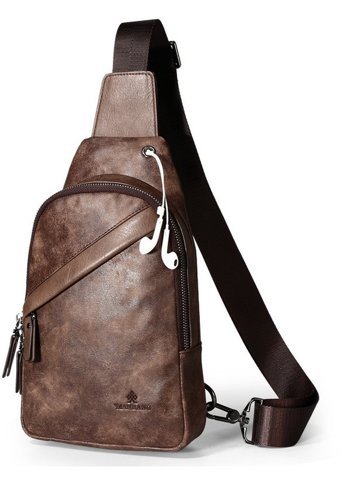 Generic Vintage Günlük Sling Crossbody Mbj3870F Kahverengi Siyah Erkek Sırt Çantası
