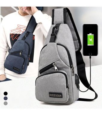 Meijieluo Power Bank Destekli Mavi Renk Erkek Sırt Çantası