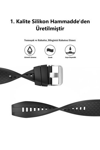 Conocer Huawei Watch Gt-Gt2-Gt3-Gt2 Pro-Gt 3 Pro-Honor Magic Watch 2 Silikon 46 mm Yetişkin Akıllı Saat Kordonu Gri