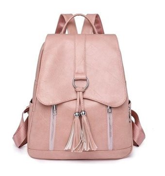 Worryfreeshopping Yumuşak Deri Retro Bag7713 Pembe Kadın Sırt Çantası