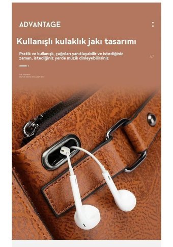 Eternal Luck Yumuşak Deri Koyu Kahverengi Erkek Sırt Çantası