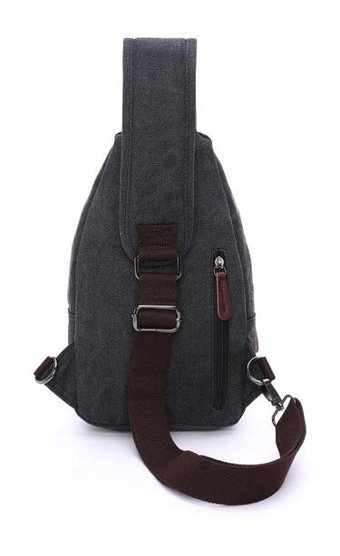 Zuolunduo Moda Kanvas Çapraz Askı Siyah Erkek Sırt Çantası