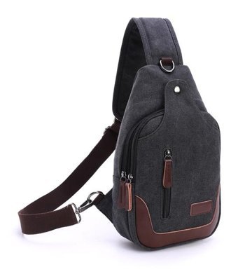 Zuolunduo Moda Kanvas Çapraz Askı Siyah Erkek Sırt Çantası