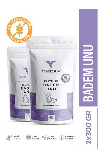 Tam Tarım Glutensiz Badem Unu 2x300 gr
