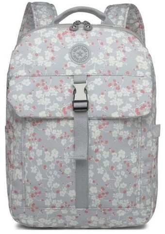 Smart Bags Krinkıl Gri Çiçekli Smb3183 Kadın Sırt Çantası
