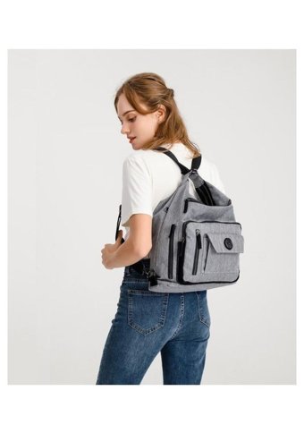 Smart Bags Kırçıllı Gri Siyah Smb1205 Gri Siyah Kadın Sırt Çantası