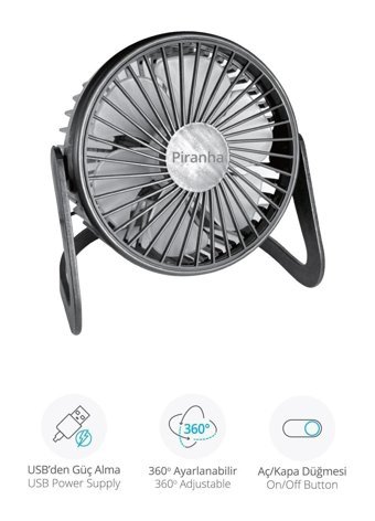 Piranha Mini Masaüstü Vantilatör
