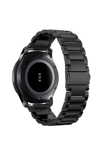 Nezih Case Samsung Galaxy Watch 4/5/5 Pro Çelik 46 mm Yetişkin Akıllı Saat Kordonu Siyah