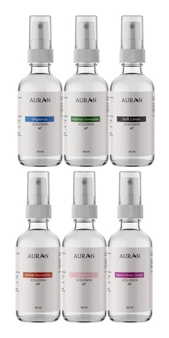 Auran Japon Kiraz Çiçeği - Yağmur Ormanları Cam Şişe Sprey Kolonya 6x50 ml