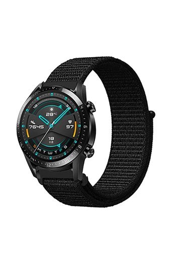 Conocer Honor Magic Watch 2-Watch Gt-Gt2-Gt3-Gt2 Pro-Gt 3 Pro- Hasır Dokuma 46 mm Yetişkin Akıllı Saat Kordonu Siyah
