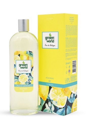 Green World Limon Cam Şişe Kolonya 220 ml