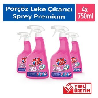 Porçöz Premium Leke Çıkarıcı Sıvı Sprey Leke Çıkarıcı 4 x 750 ml