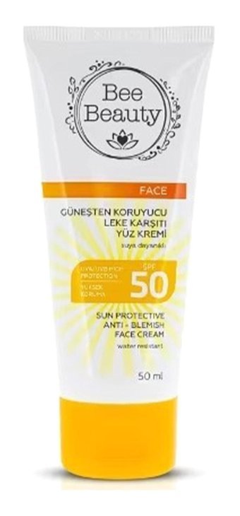 Bee Beauty Renksiz 50 Faktör Tüm Ciltler İçin Leke Karşıtı Nemlendirici Suya Dayanıklı Güneş Kremi 50 ml