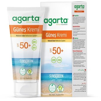 Agarta Renksiz 50 Faktör Tüm Ciltler İçin Leke Karşıtı Nemlendirici Yaşlanma Karşıtı Suya Dayanıklı Yüz ve Vücut Güneş Kremi 100 ml