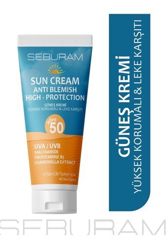 Sebura Renksiz 50 Faktör Tüm Ciltler İçin Leke Karşıtı Suya Dayanıklı Güneş Kremi 50 ml