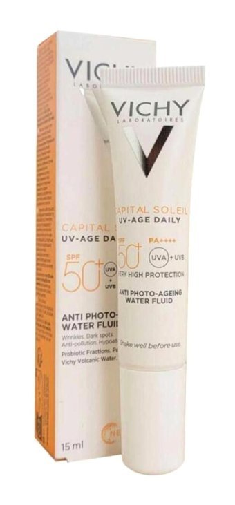 Vichy Capital Soleil Renksiz 50 Faktör Yağlı Ciltler İçin Nemlendirici Yüz Güneş Kremi 15 ml