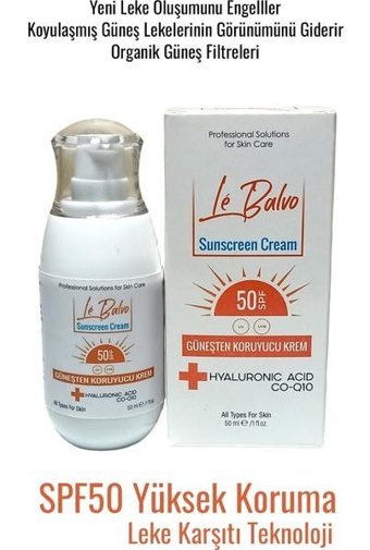 Le Balvo Renksiz 50 Faktör Tüm Ciltler İçin Leke Karşıtı Güneş Kremi 50 ml