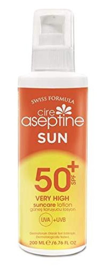 Cire Aseptine Renksiz 50 Faktör Tüm Ciltler İçin Yüz Güneş Losyonu 200 ml
