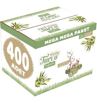 Baby Turco Doğadan 6 Numara Organik Bantlı Bebek Bezi 400 Adet