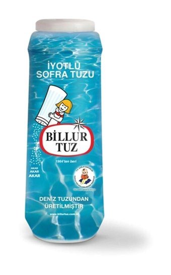 Billur Tuzluklu İyotlu Toz Sofra Tuz Kutu 500 gr