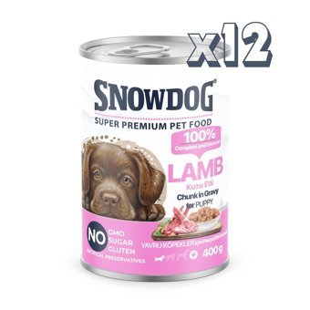 Snow Dog Super Premium Kuzu Yaş Köpek Maması 12 x 400 gr 12'li
