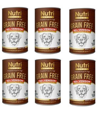 Nutri Canin Grain Free Geyik Etli Kıyılmış Yaş Köpek Maması 400 gr 6'lı
