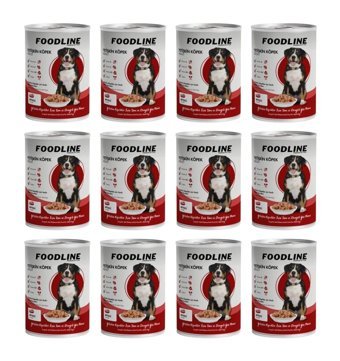 Foodline Biftekli Yaş Köpek Maması 12 x 400 gr 12'li