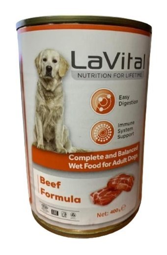 La Vital Sığır Eti Kıyılmış Yaş Köpek Maması 400 gr Tekli