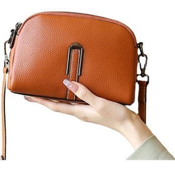 Safhsut HytHakiki Deri Fermuarlı Kısa Kartlıklı Tasarımcı Mini KaramKadın Omuz Çantası Karamel